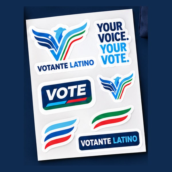 Hoja de calcomanías Votante Latino